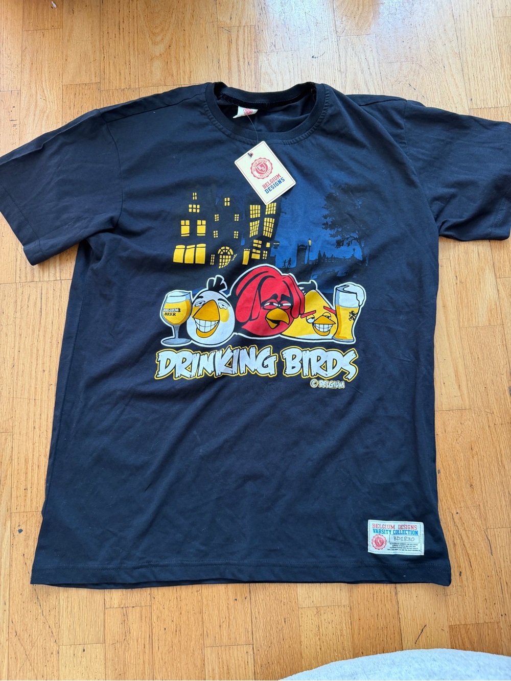 Drinking Birds Graphic Long Sleeve Tee - Black